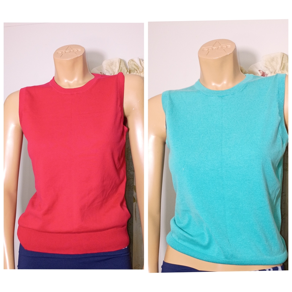 J. Crew Red and Teal Muscle‎ Tees Bundle Of 2 PCS Size S